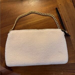 Womens Grossi Handbag White with Gold Chain